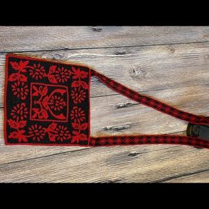 Vintage Christiana hand beaded canvas cross body